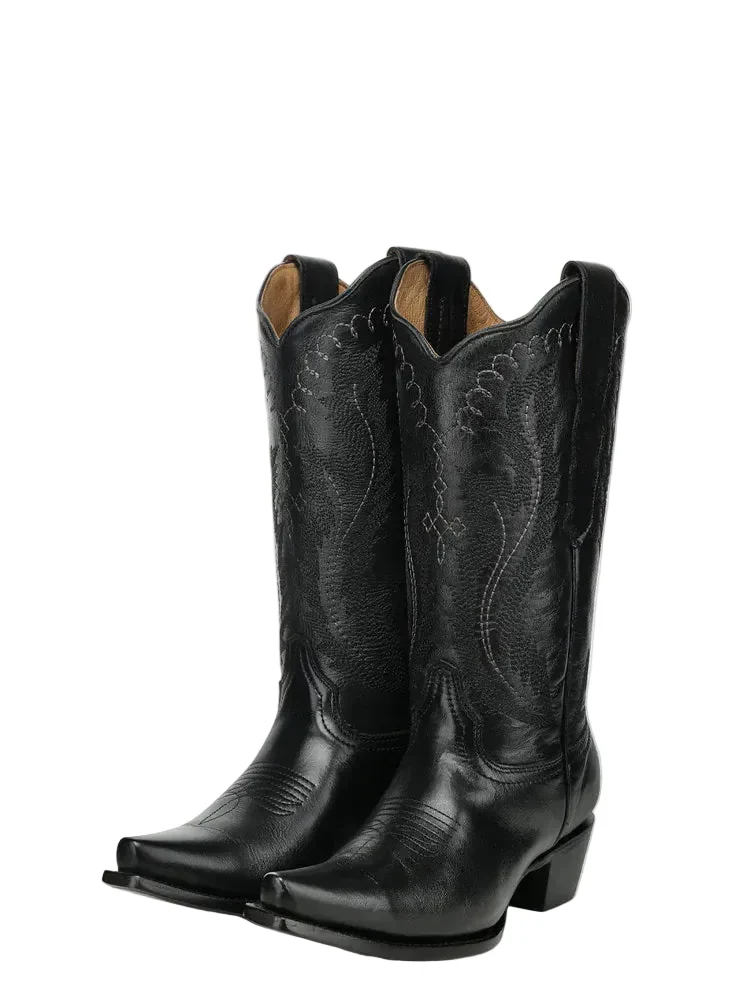 Circle G Women's Black Embroidered Snip Toe Western Boots L6339 - Image 7