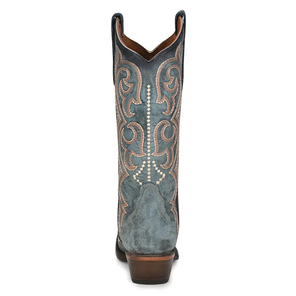 Circle G Women's Blue Jean Embroidery Snip Toe Western Boots L5869 - Image 4