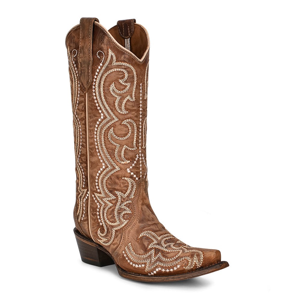 Circle G Women's Brown Sequence Embroidery Western Boots L5893
