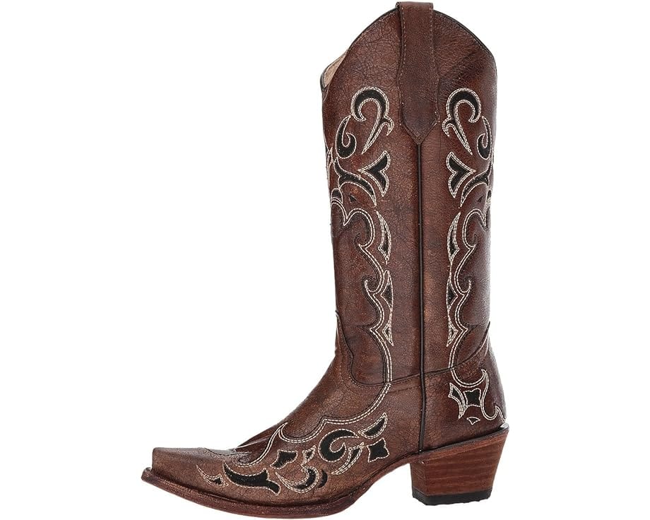 Circle G Women's Brown Side Embroidery Snip Toe Western Boots L5247 - Image 3