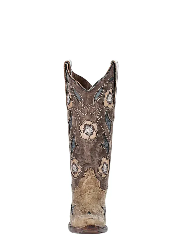 Circle G Women's Sand Inlay & Embroidery Snip Toe Western Boots L6155 - Image 3