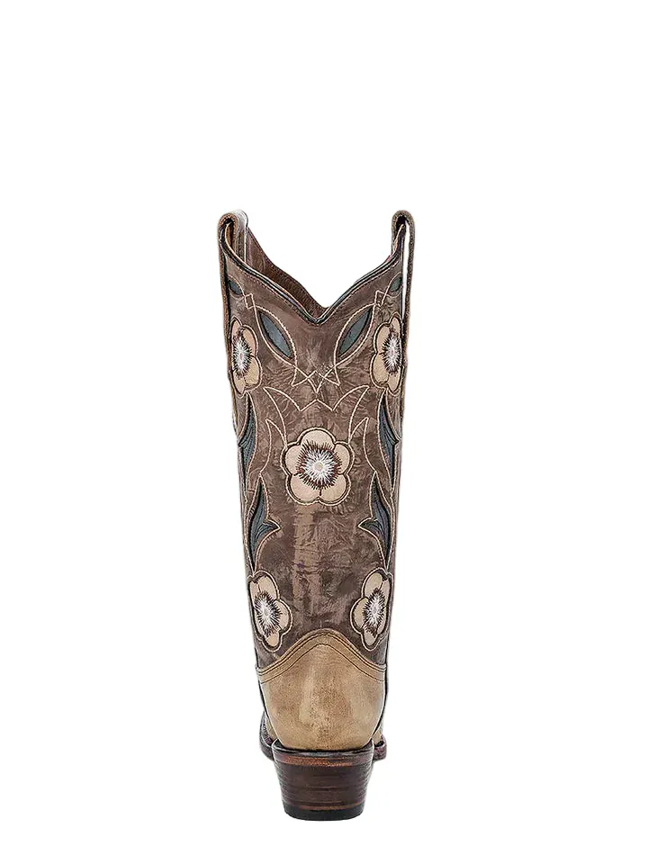 Circle G Women's Sand Inlay & Embroidery Snip Toe Western Boots L6155 - Image 4