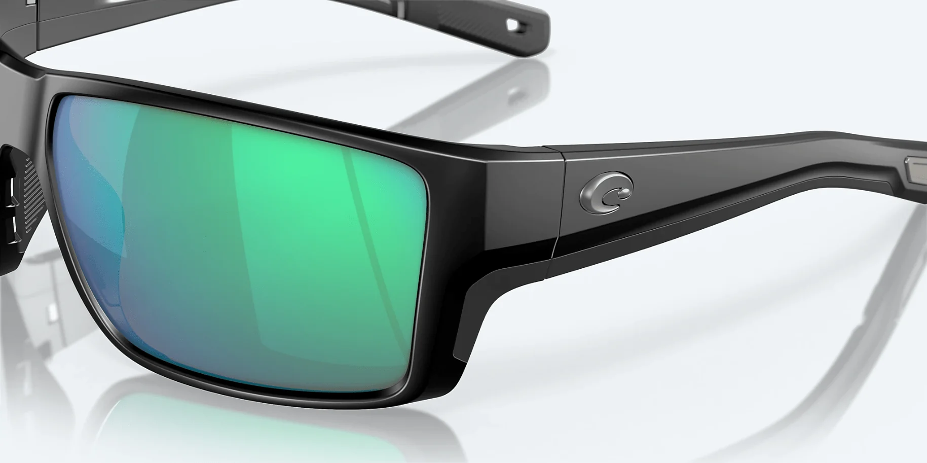Costa Del Mar Reefton Pro Matte Black/Green Mirror Polarized Sunglasses - Image 4