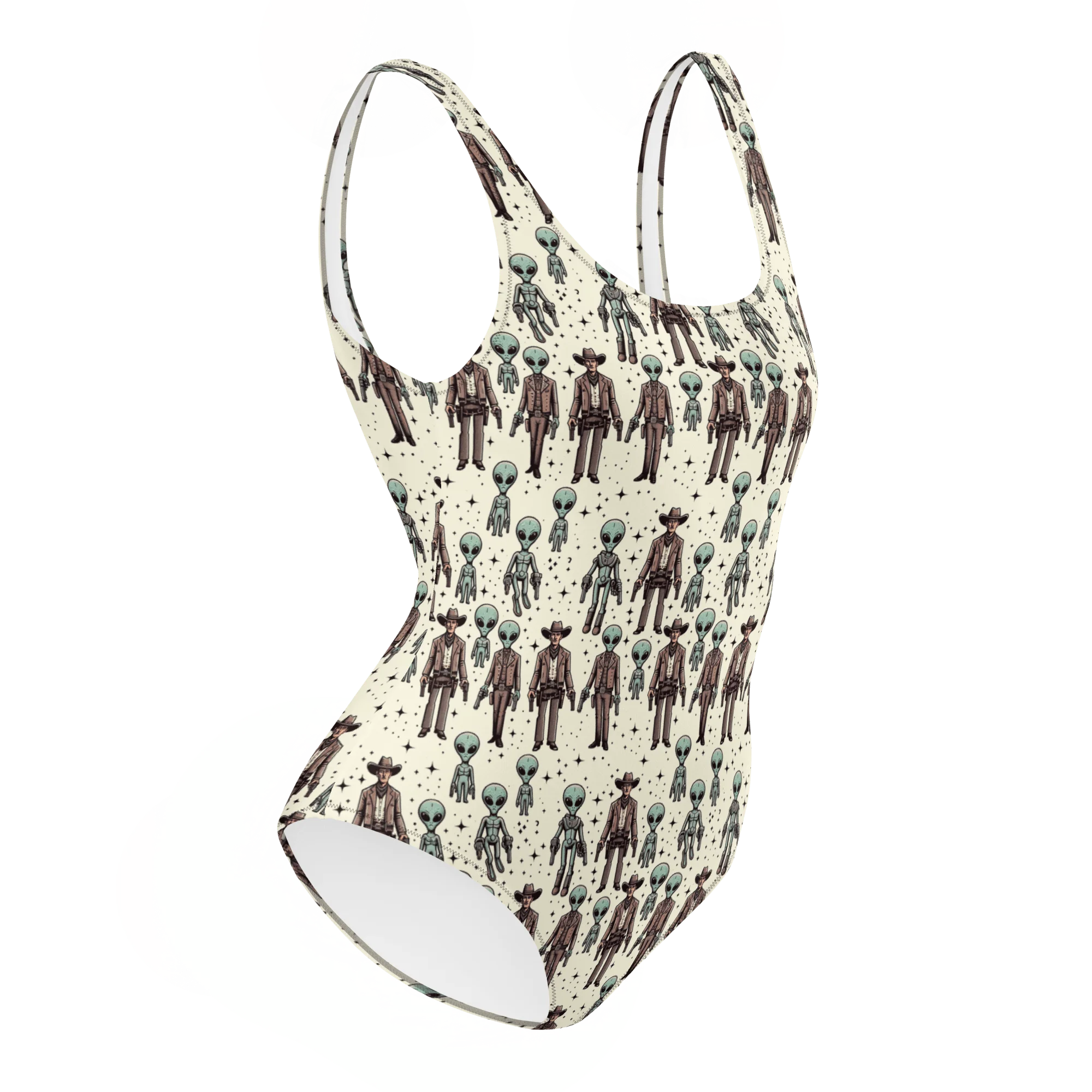 Cosmic Cowboys: Cowboys and Aliens One-Piece Swimsuit - Image 2