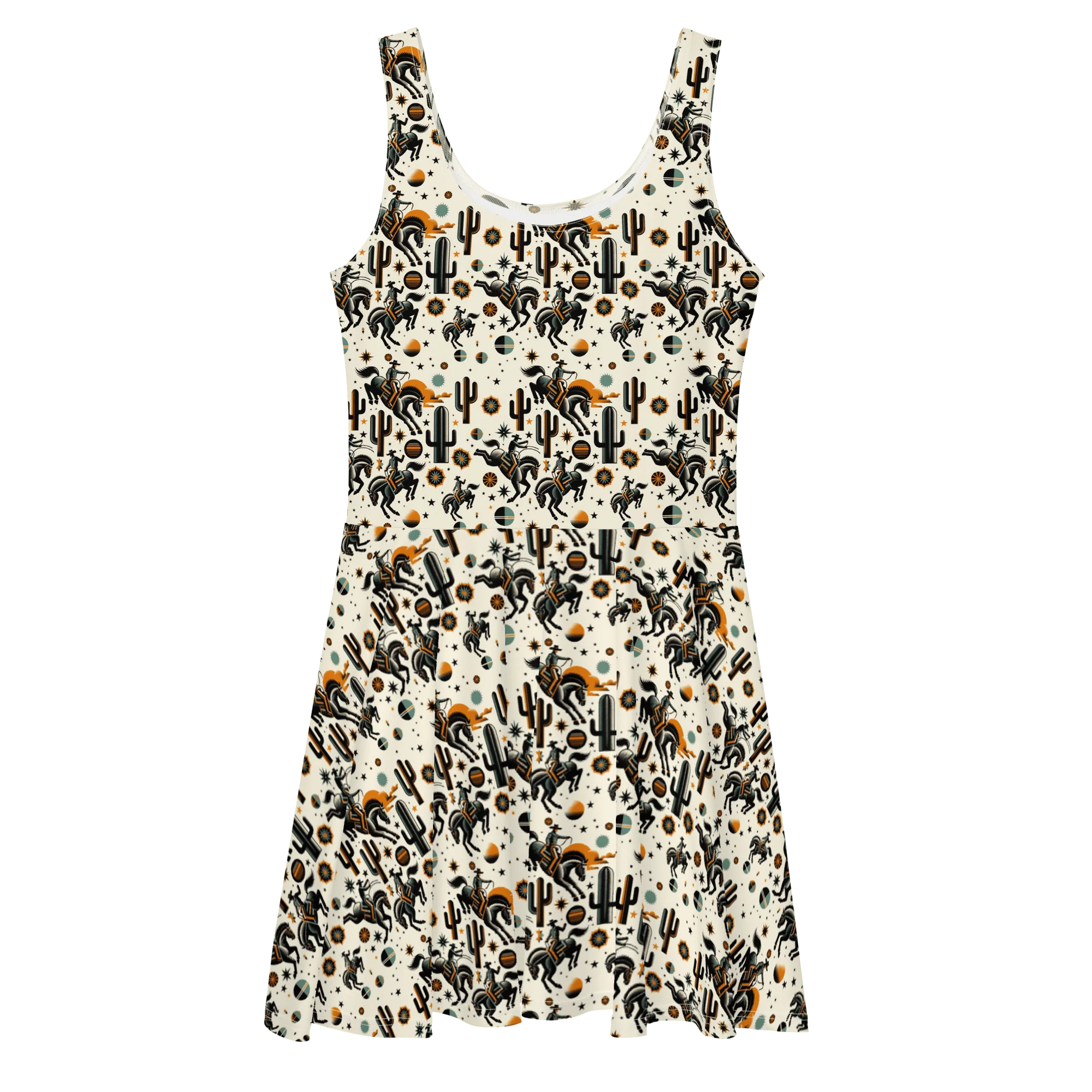 Cosmic Rodeo: Bucking Space Bronco Sun Dress