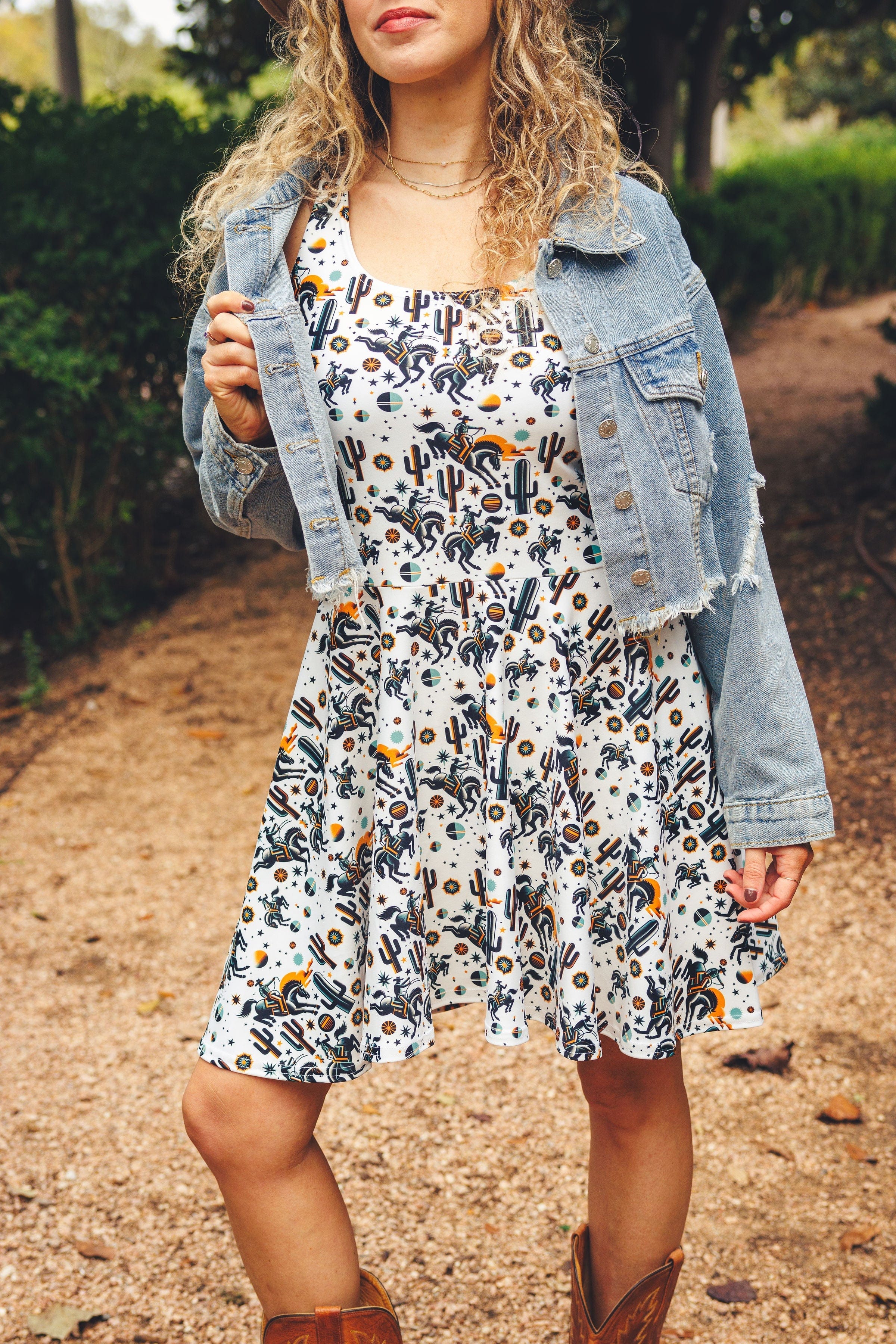 Cosmic Rodeo: Bucking Space Bronco Sun Dress - Image 2
