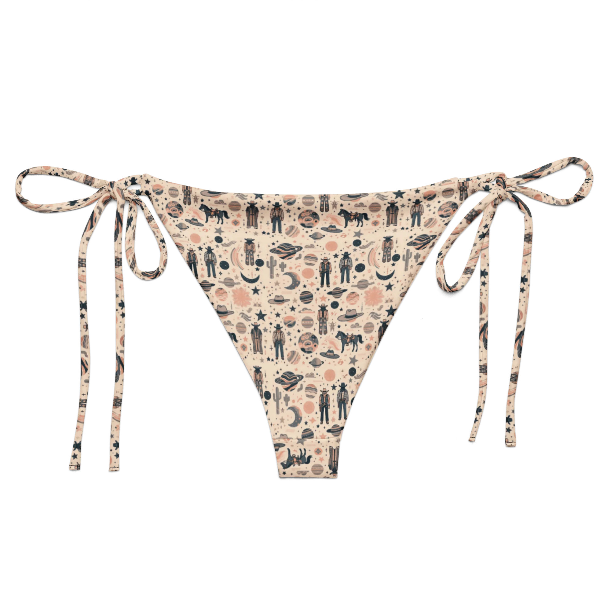 Cosmic Wrangler: Western Space Cowboy String Bikini Bottom - Image 2
