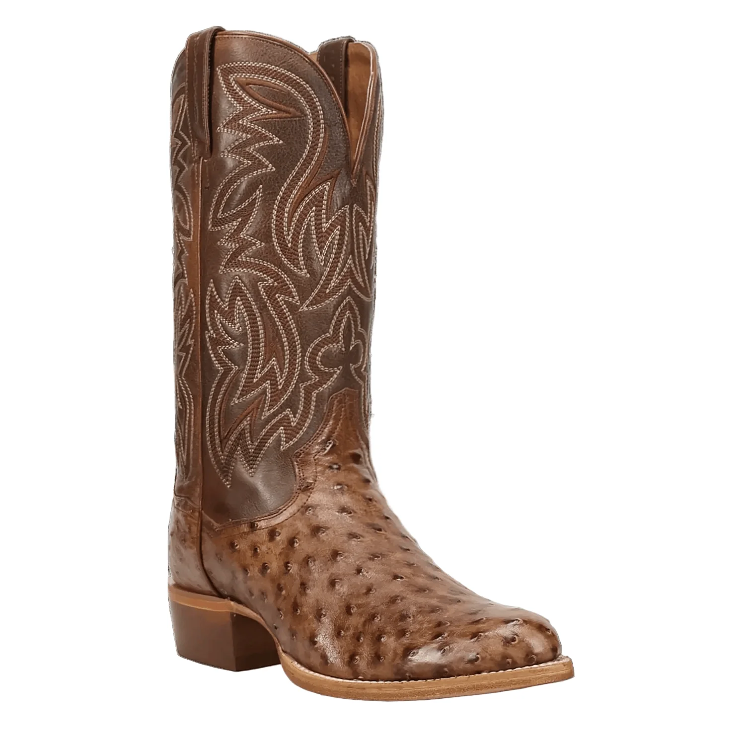 Dan Post Men's Brown Gauge Full Quill Ostrich Exotic Western Boots DP7130