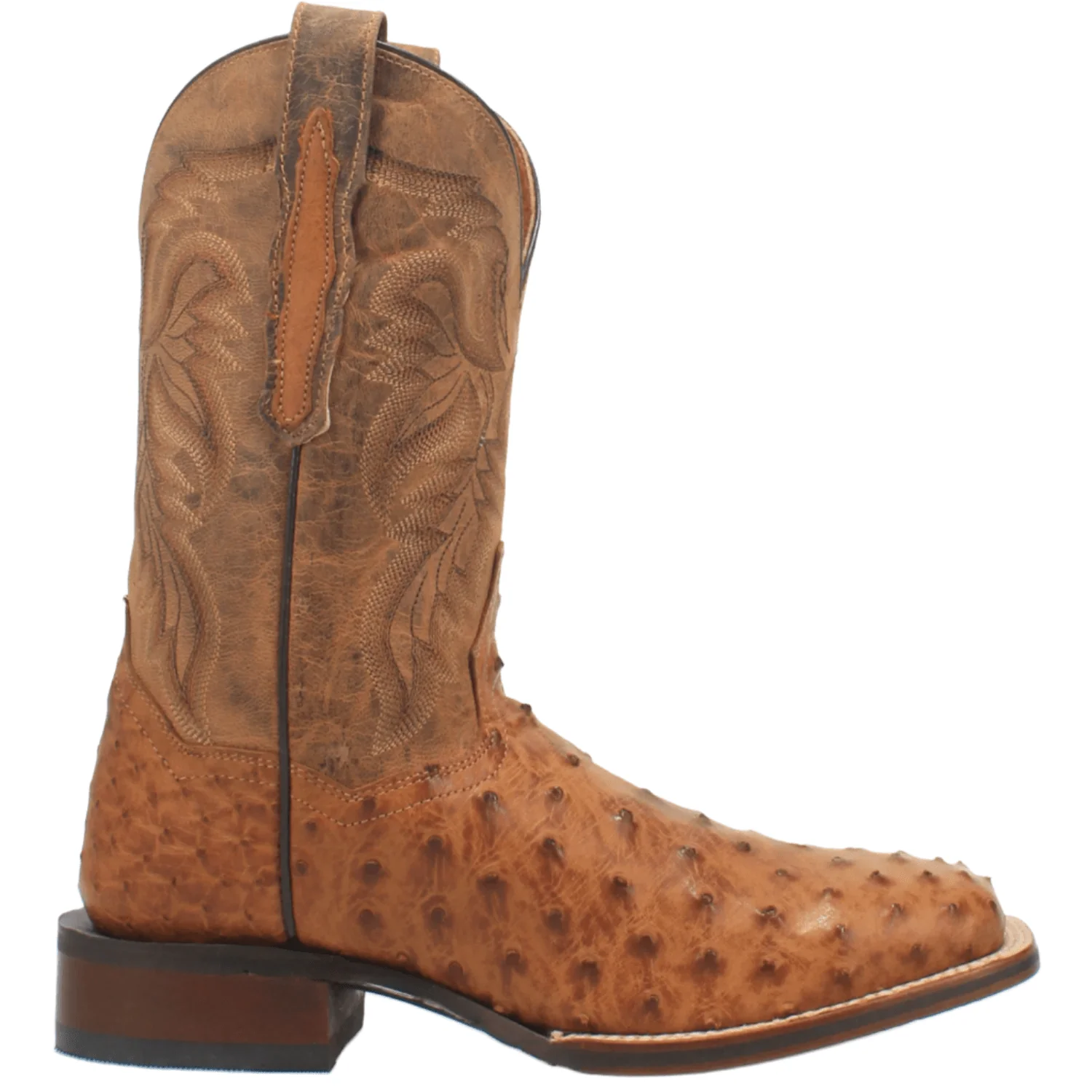 Dan Post Men's Saddle Tan Alamosa Full Quill Ostrich Exotic Boots DP3876 - Image 2