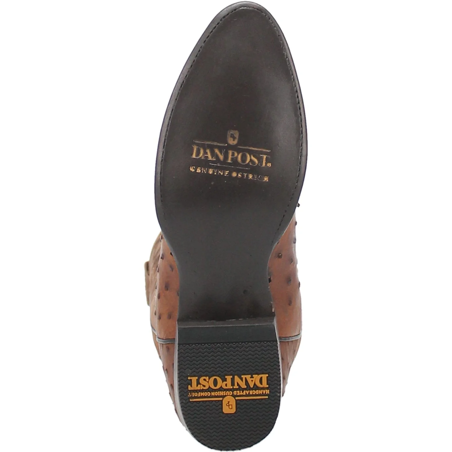Dan Post Men's Tempe Saddle Brown/Chocolate Full Quill Ostrich Western Boots DP2323 - Image 7