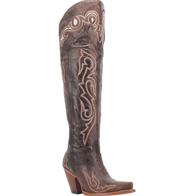 Dan Post Women's Kommotion Chocolate Leather 20" Western Boots DP4342
