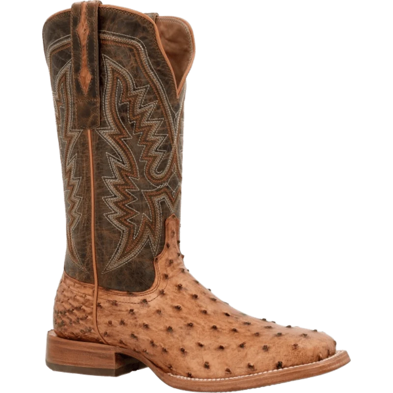 Durango Men's PRCA Full Quill Ostrich Square Toe Exotic Western Boots DDB0472