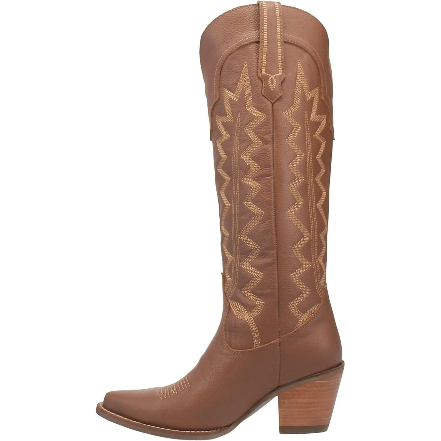 Dingo Women's High Cotton Brown Leather Cowgirl Boots DI 936 - Image 2