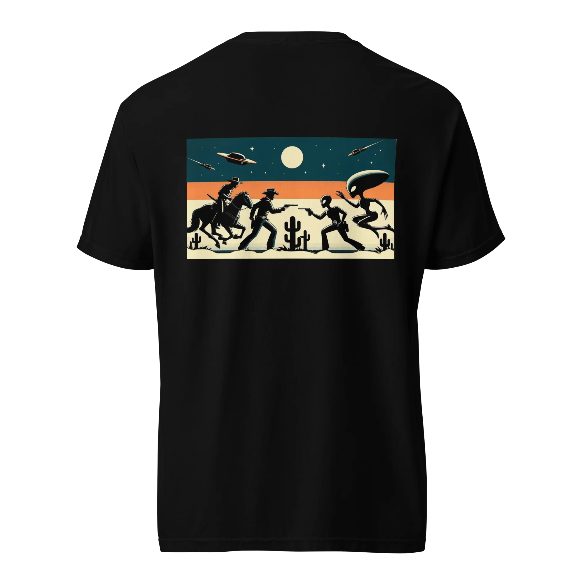 Dueling Cowboys vs Aliens Graphic Tee