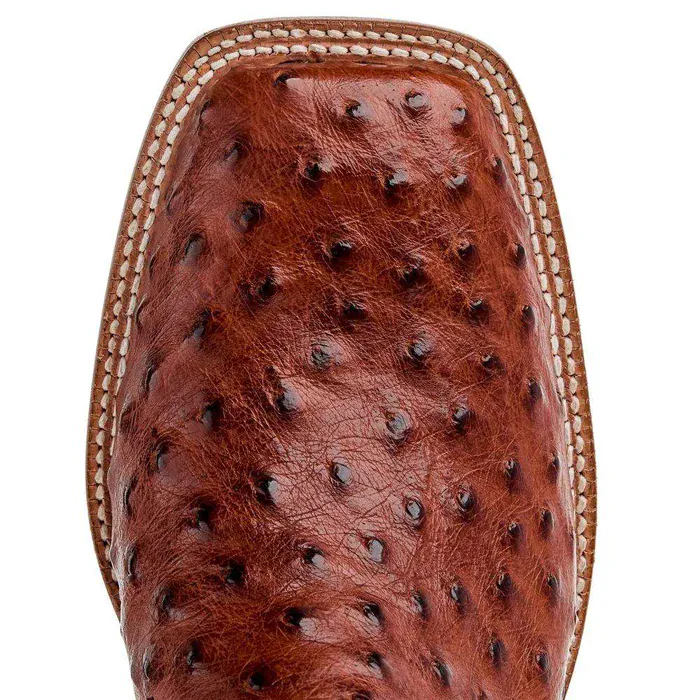 Tony Lama Men's Tobac & Green Full Quill Ostrich Exotic Boots EP8276 - Image 4