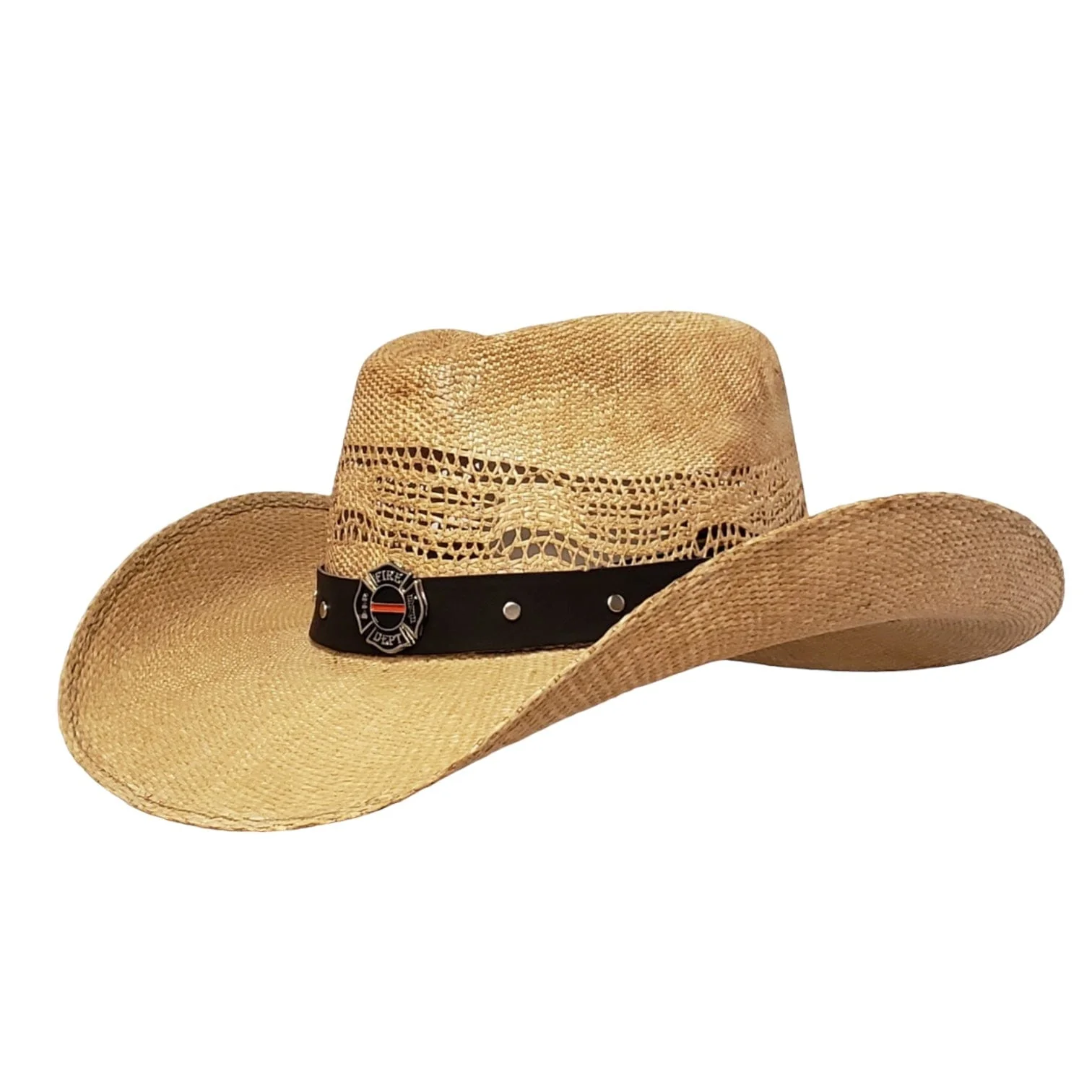 Gone Country Firefighter Heroes - Brown Straw Cowboy Hat