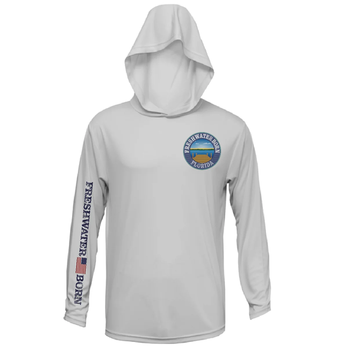 Florida Freshwater Born "All For Rum and Rum For All" Men's Long Sleeve UPF 50+ Dry-Fit Hoodie - Image 4