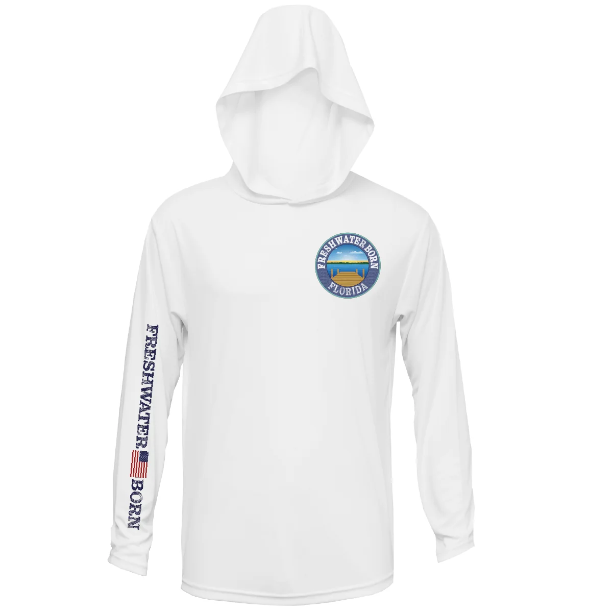 Florida Freshwater Born "All For Rum and Rum For All" Men's Long Sleeve UPF 50+ Dry-Fit Hoodie - Image 8