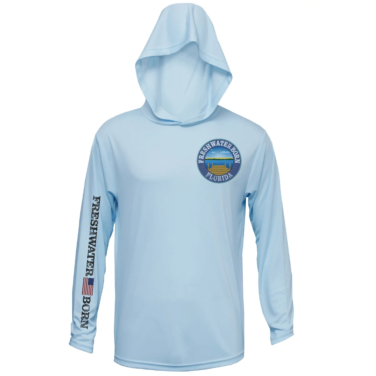Florida Freshwater Born "Surrender The Booty" Men's Long Sleeve UPF 50+ Dry-Fit Hoodie - Image 2
