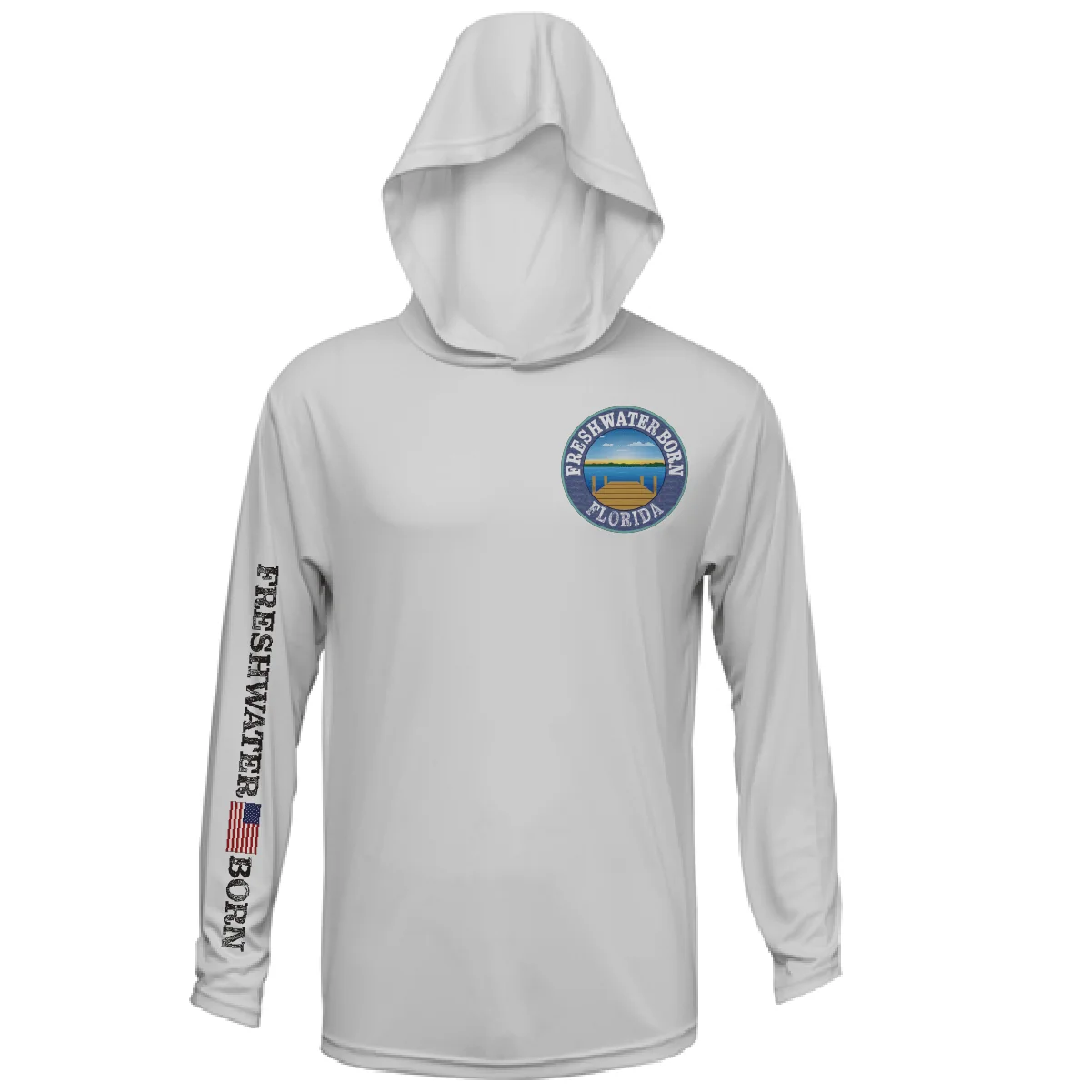 Florida Freshwater Born "Surrender The Booty" Men's Long Sleeve UPF 50+ Dry-Fit Hoodie - Image 6