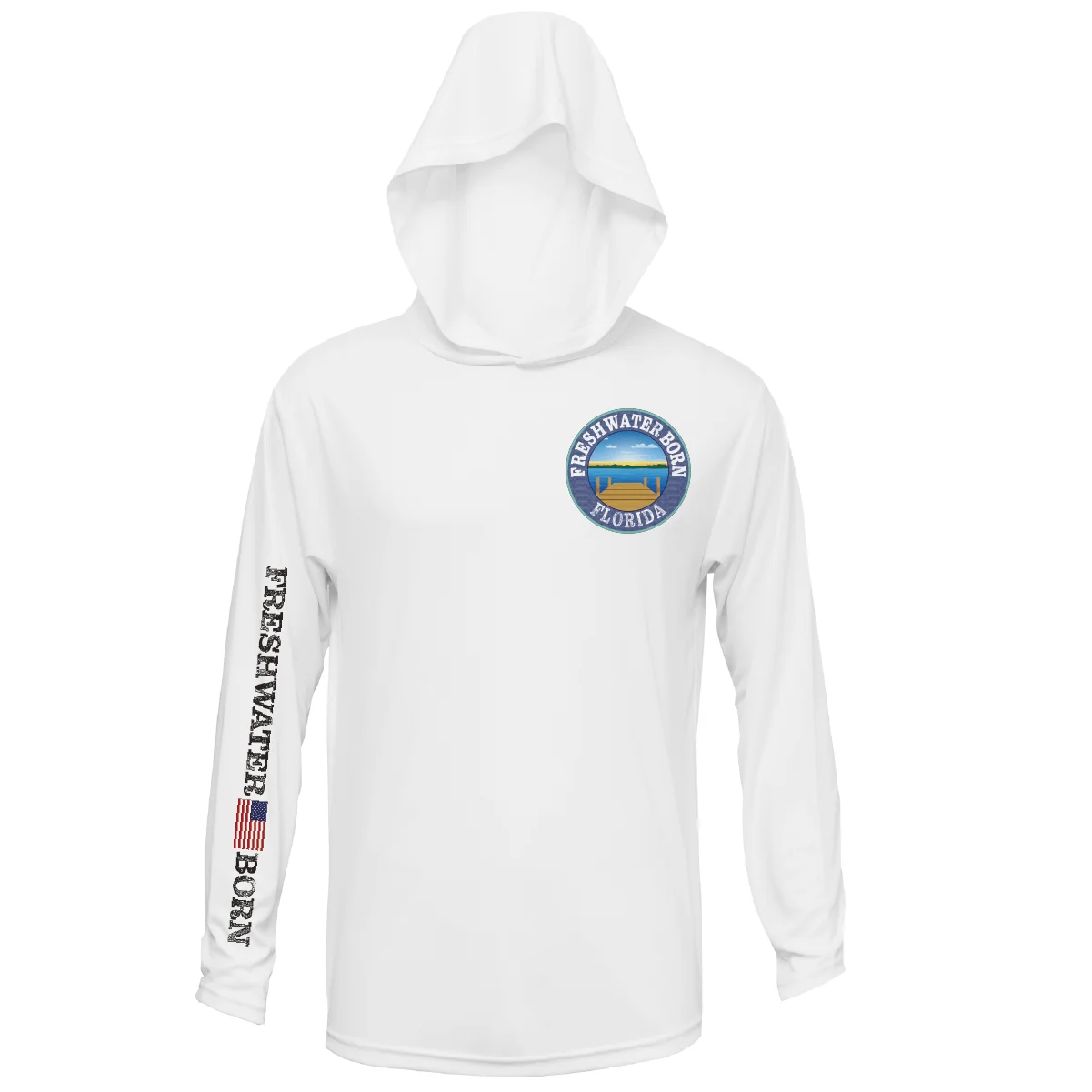 Florida Freshwater Born "Surrender The Booty" Men's Long Sleeve UPF 50+ Dry-Fit Hoodie - Image 8