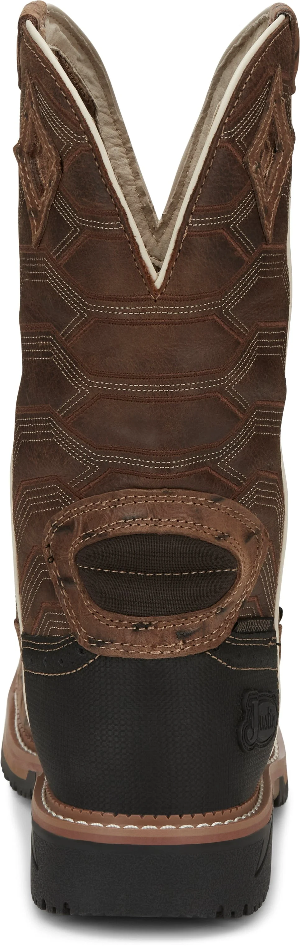 Justin Men’s Hybred Derrickman Caramel Croc Print Comp Toe Work Boots SE4839 - Image 6