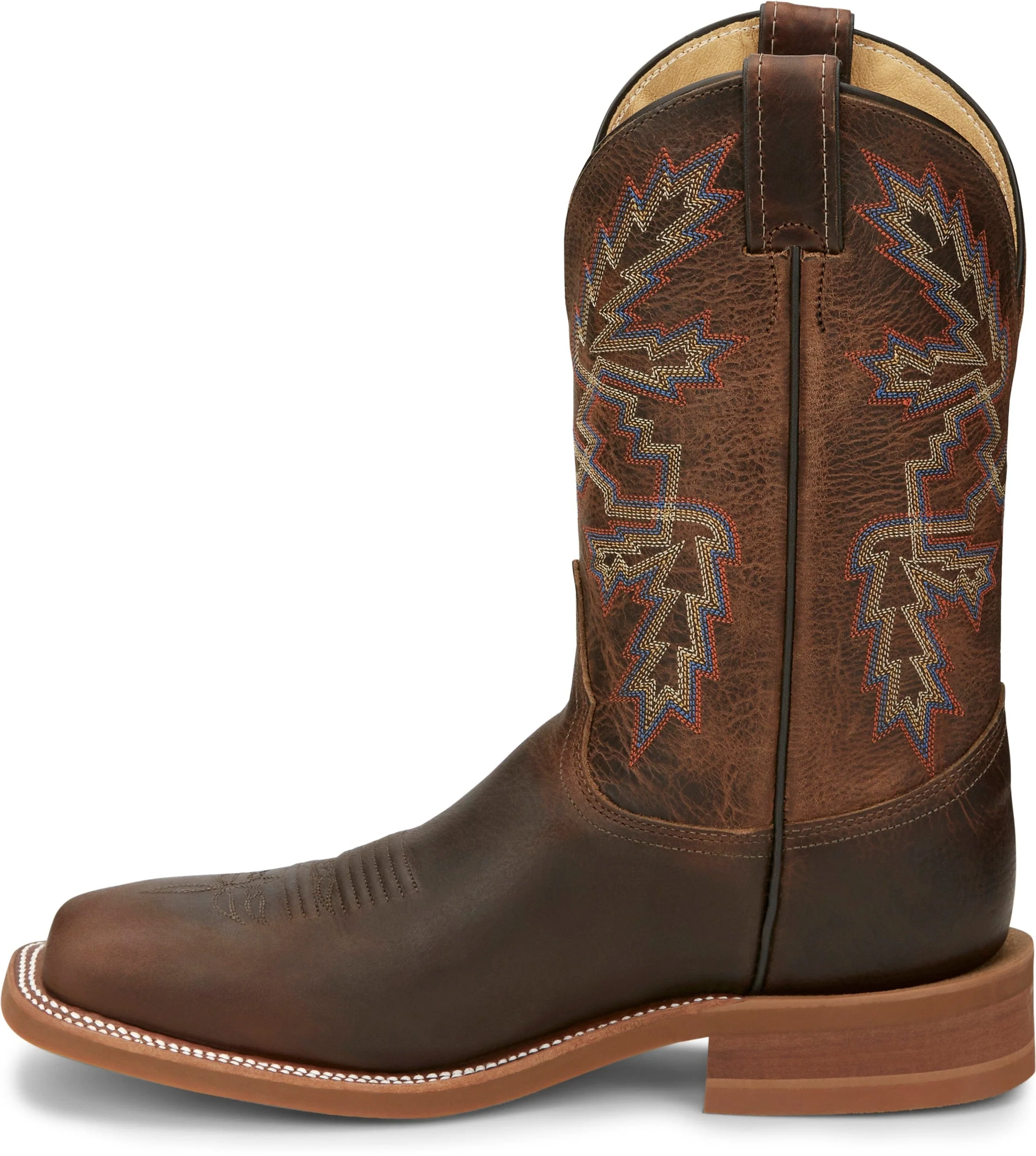Justin Men's Bender Dark Brown Square Toe Western Work Boots BR5348 - Image 3