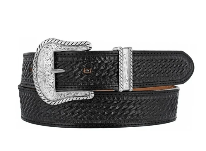 Justin Men's Black Bronco Western Belt C12263
