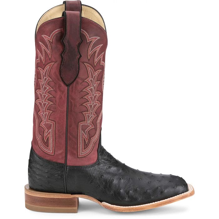 Justin Men's Shadow Black Chisolm Full Quill Ostrich Exotic Boots JE8171 - Image 2