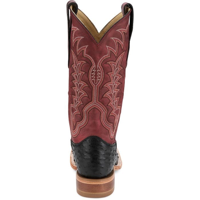 Justin Men's Shadow Black Chisolm Full Quill Ostrich Exotic Boots JE8171 - Image 7
