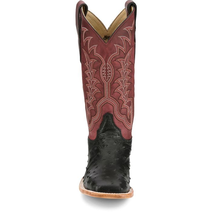 Justin Men's Shadow Black Chisolm Full Quill Ostrich Exotic Boots JE8171 - Image 8