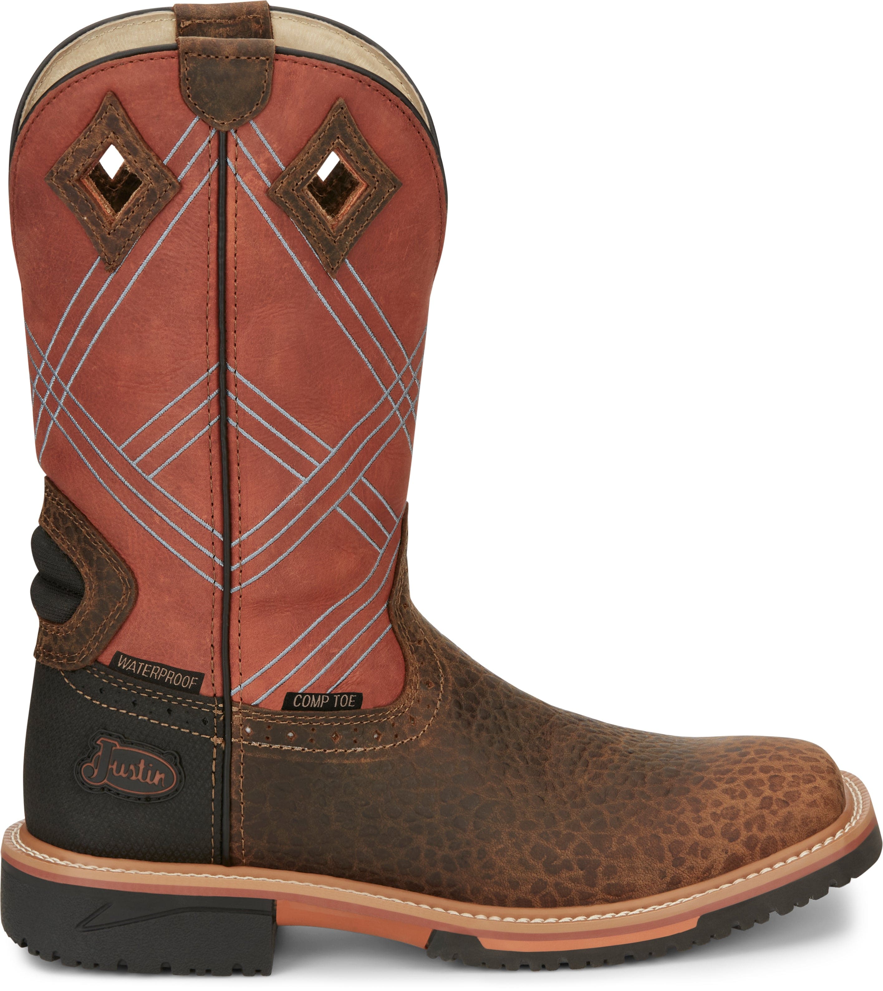 Justin Men's Dalhart Brown Nano Composite Toe Waterproof Work Boot SE4218 - Image 3