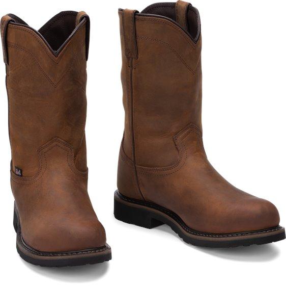 Justin Men's Drywall Whiskey Brown Steel Toe Waterproof Work Boots SE4961 - Image 7