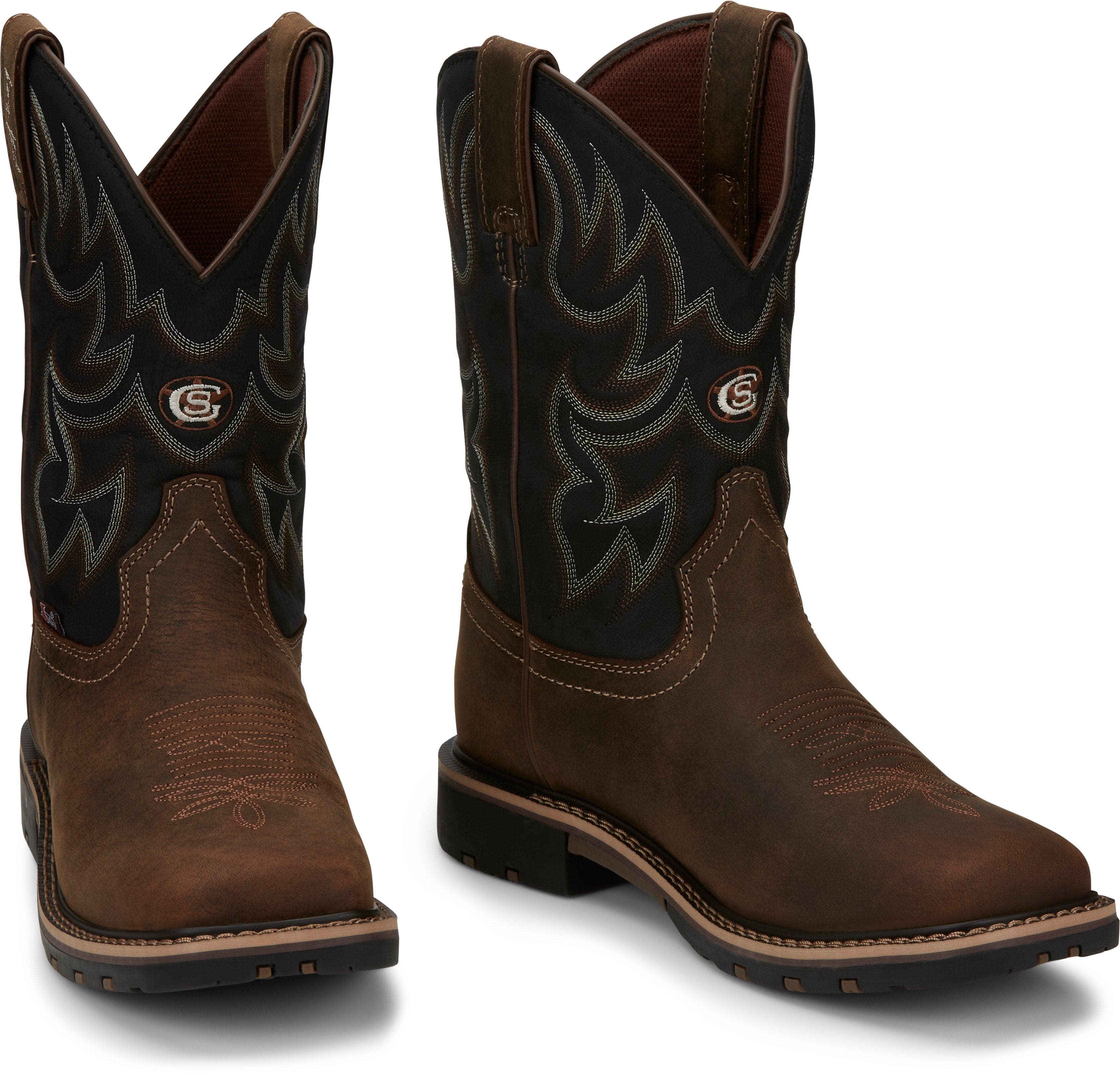 Justin Men's Fireman Brown Square Toe Waterproof Western Work Boots GR9062 - Image 7