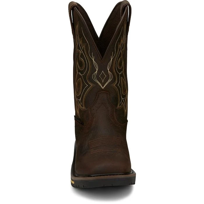 Justin Men's Hybred® Joist Aged Brown Waterproof Work Boots SE4624 - Image 6