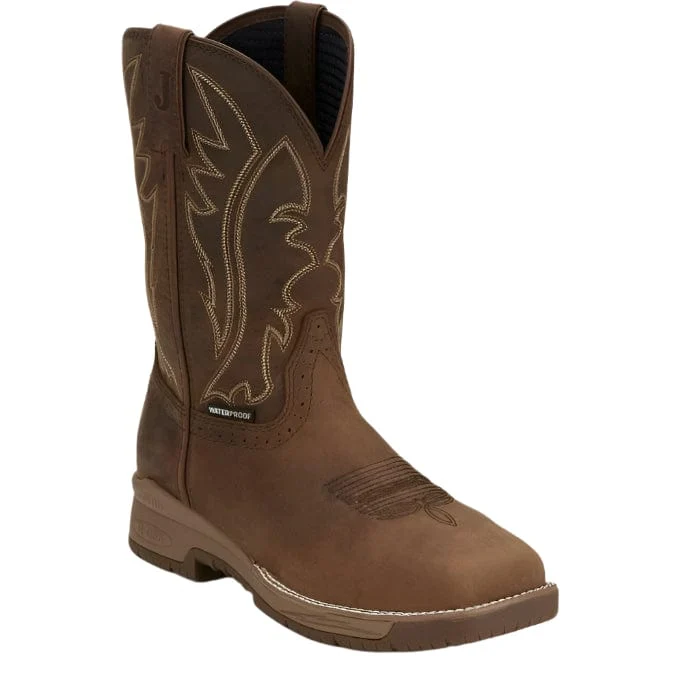 Justin Men's Nitread Waterproof Taupe Work Boots CR3211