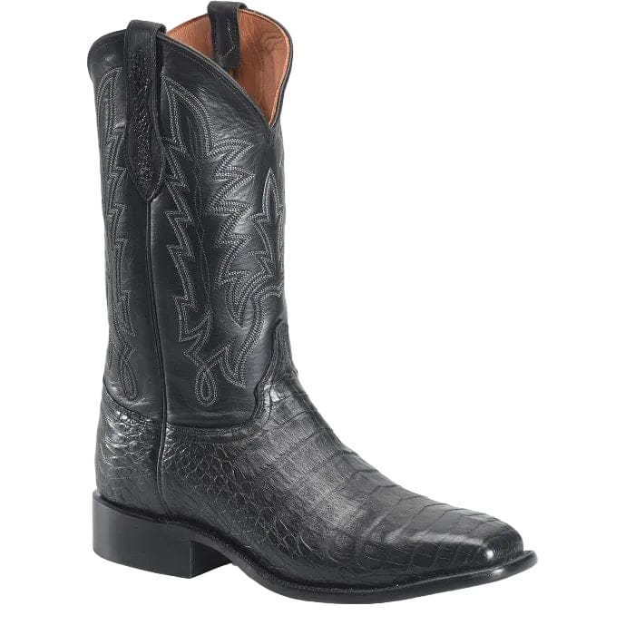 Justin Men's Obsidian Black Panama Caiman Exotic Cowboy Boots GR5333
