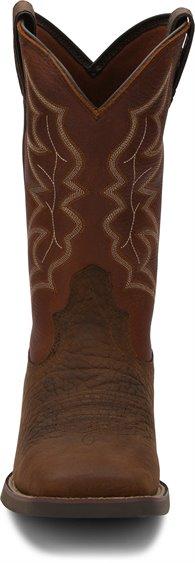 Justin Men's Stampede Chet Pebble Brown Square Toe Western Boots 7222 - Image 5