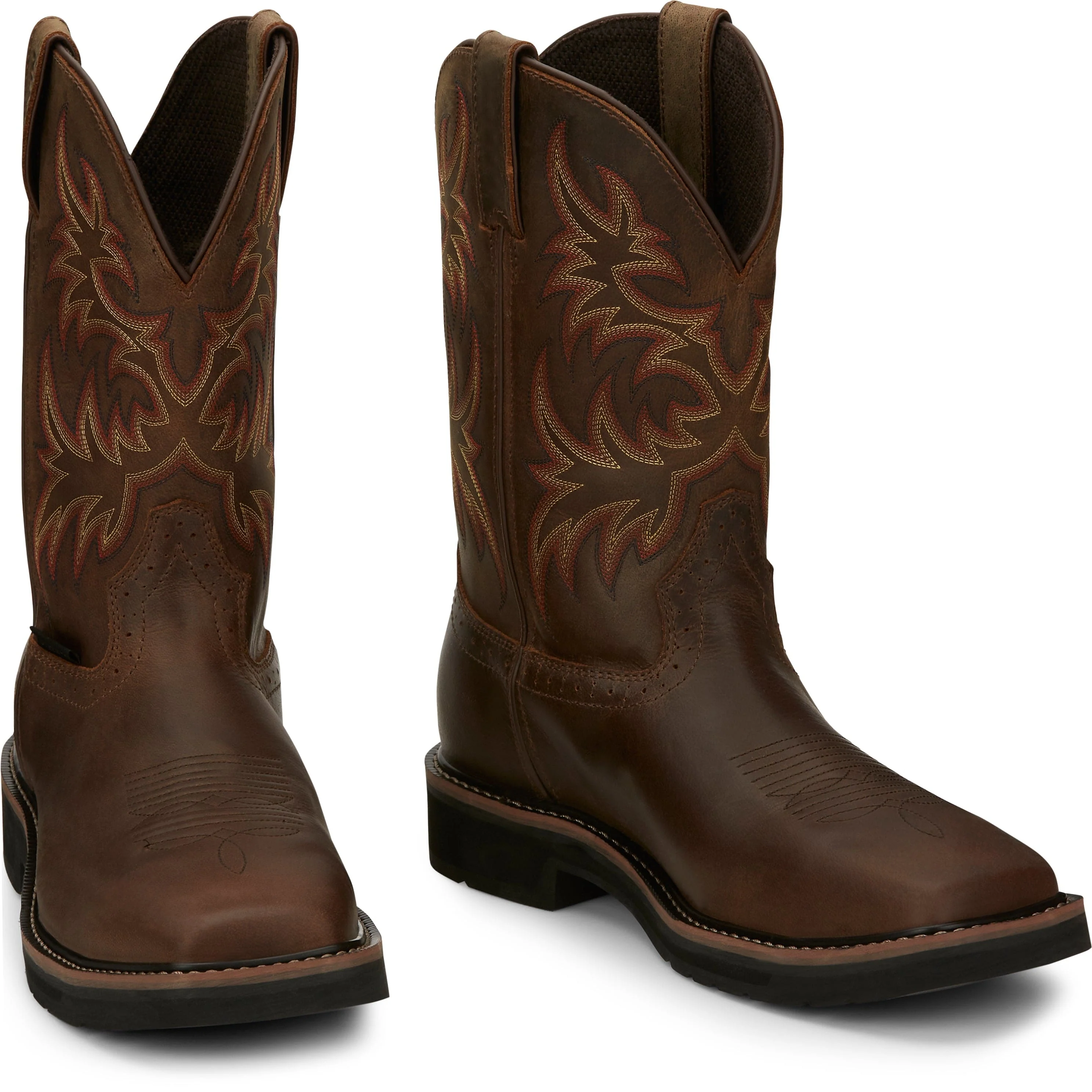 Justin Men's Stampede Driller Brown Steel Toe Work Boots SE4690 - Image 8