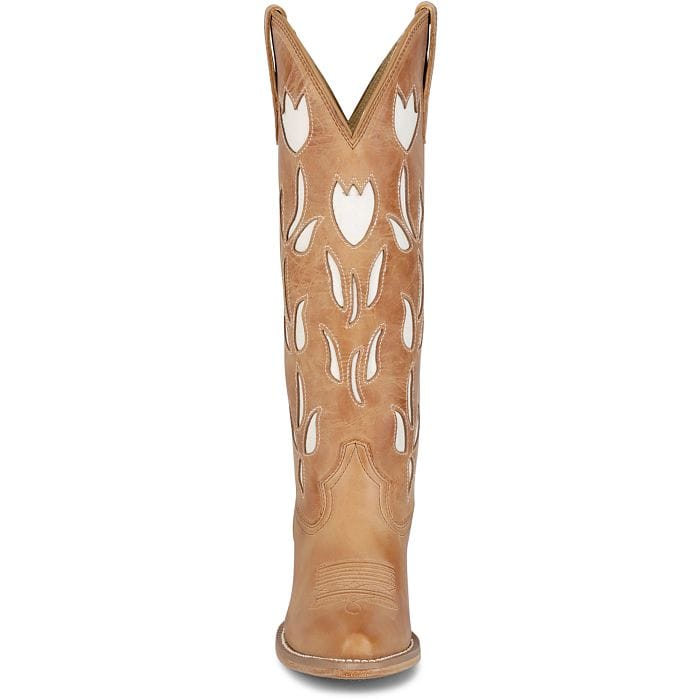 Justin Women's Antique Tan May Floral Inlay Western Boots VN4456 - Image 5