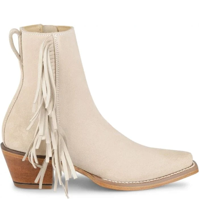 Justin Women's Bev Bone Ivory Suede 7" Booties VN4427 - Image 2