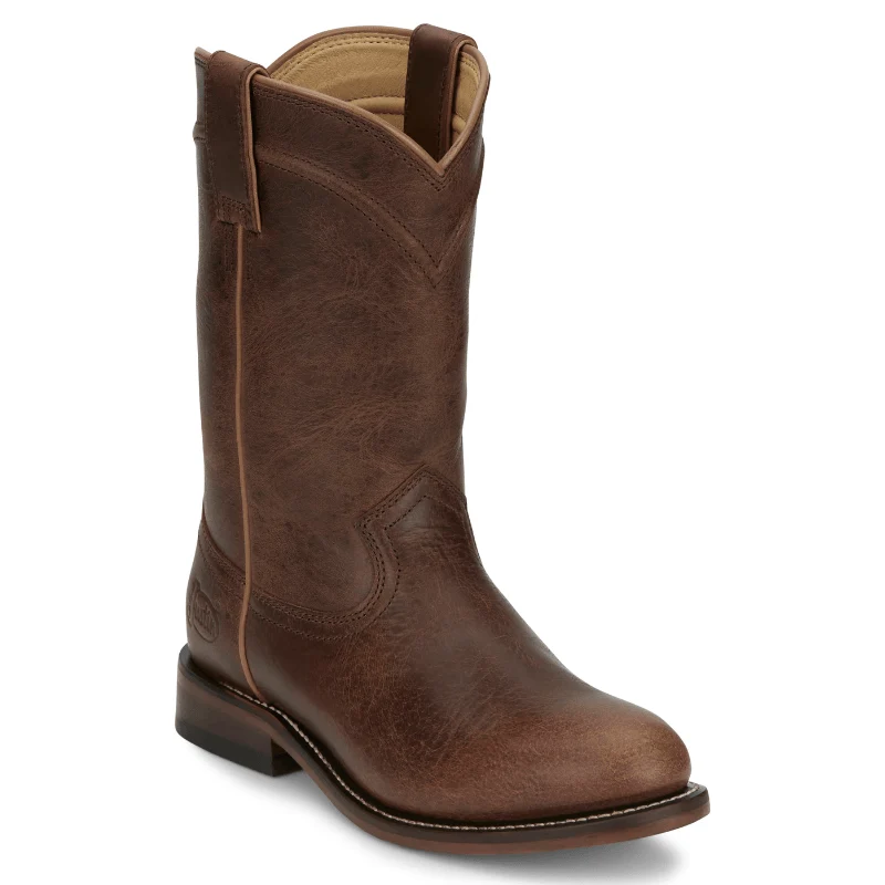 Justin Women's Holland Brown Round Toe Roper Boots RP3311