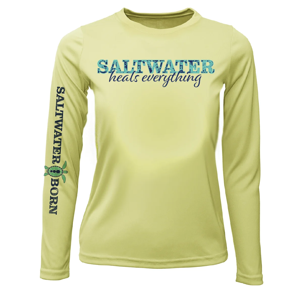 Key West, FL "Saltwater Heals Everything" Girl's Long Sleeve UPF 50+ Dry-Fit Shirt - Image 5