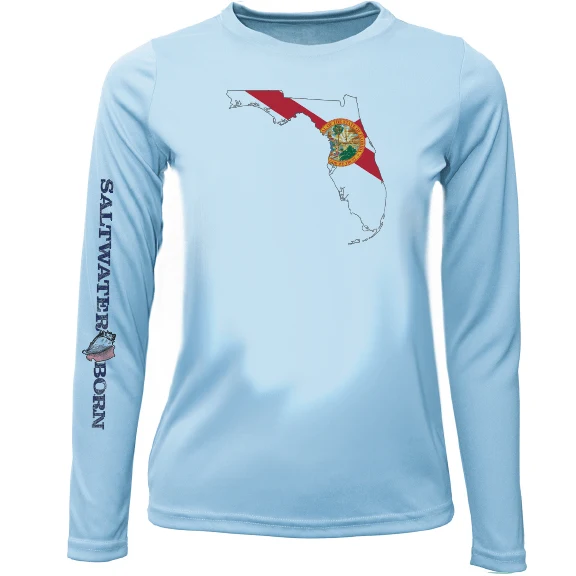 Key West, FL State of Florida Girl's Long Sleeve UPF 50+ Dry-Fit Shirt - Image 3