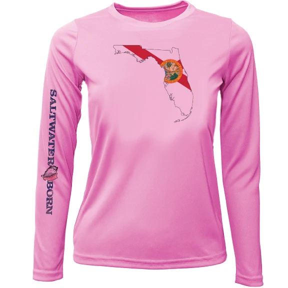 Key West, FL State of Florida Girl's Long Sleeve UPF 50+ Dry-Fit Shirt - Image 5