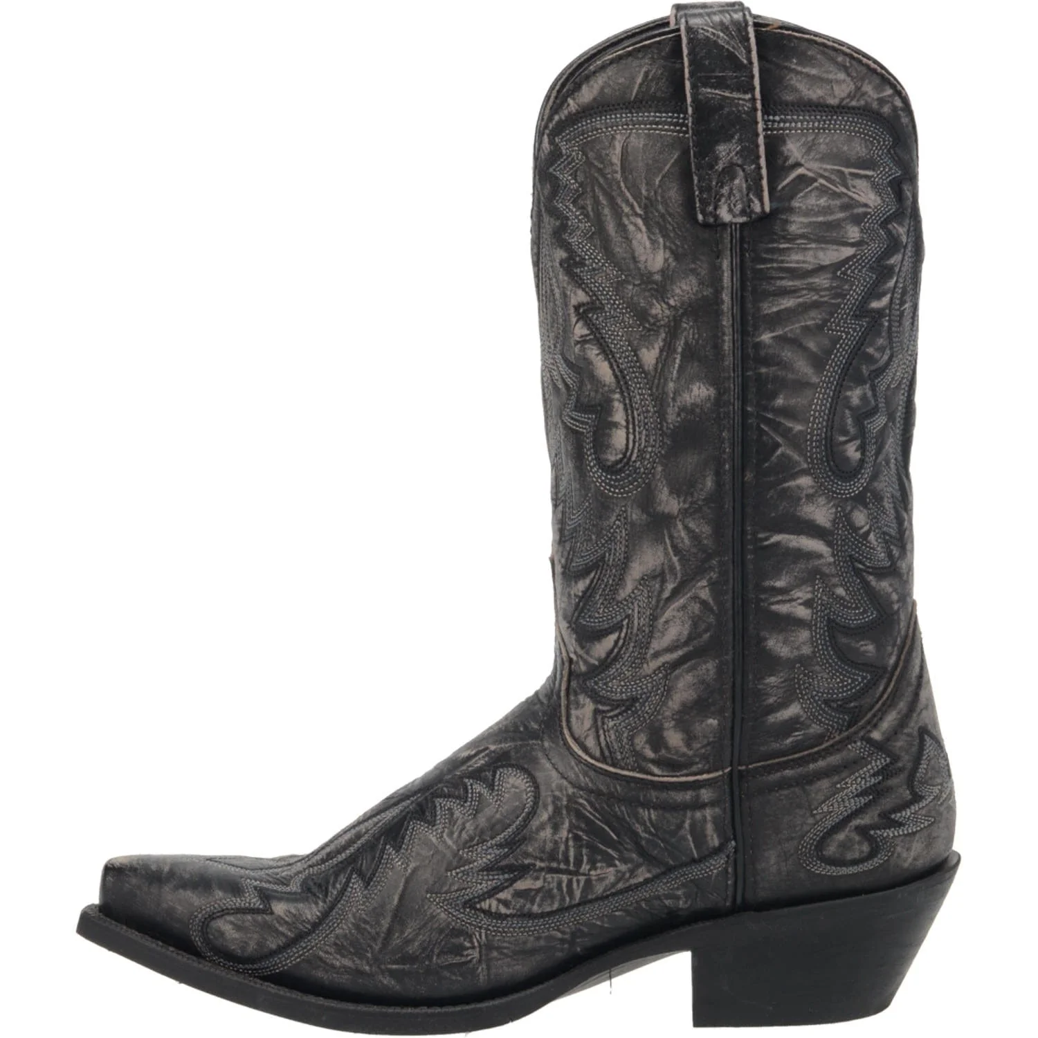 Laredo Men's Garrett Black Leather Cowboy Boots 68407 - Image 5