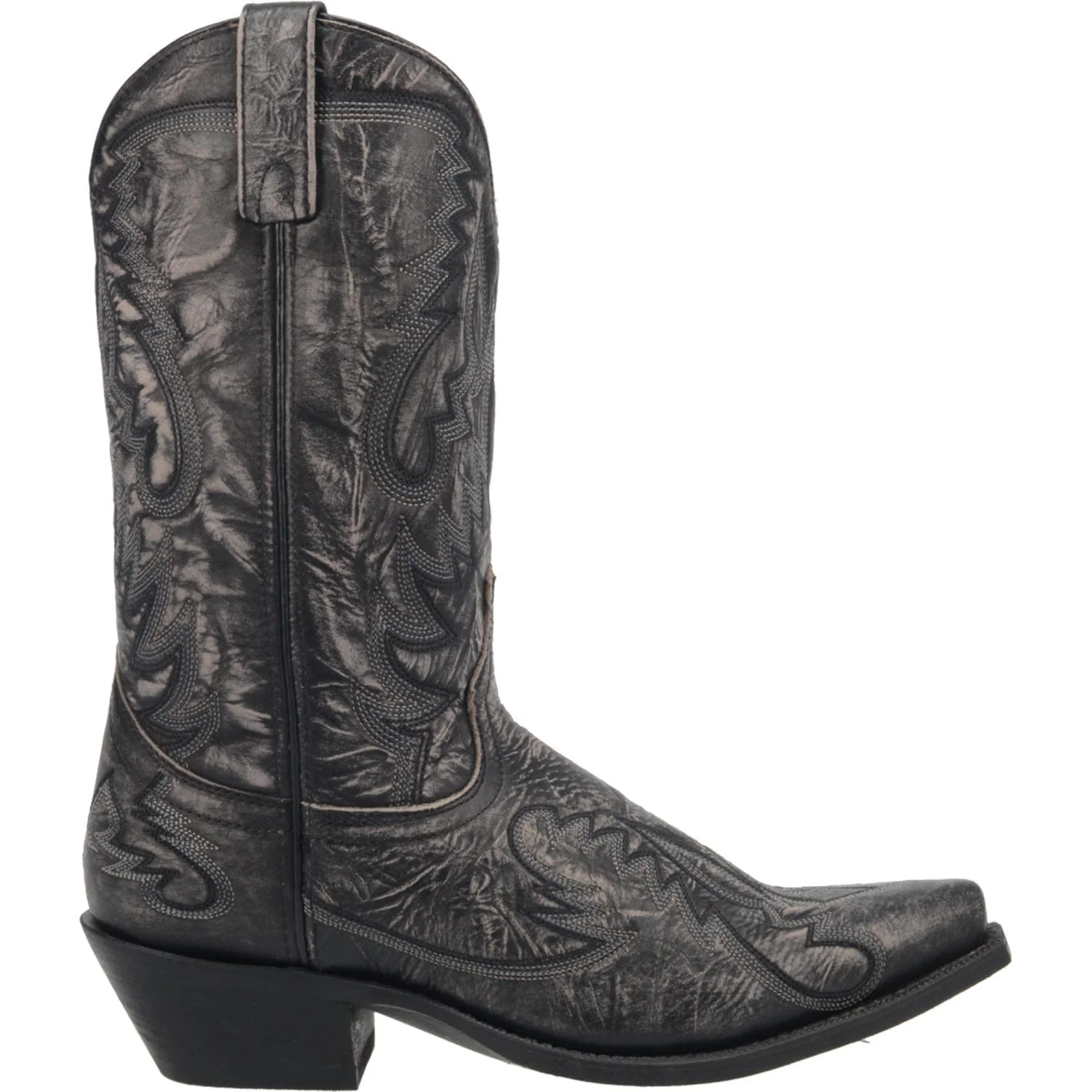 Laredo Men's Garrett Black Leather Cowboy Boots 68407 - Image 6