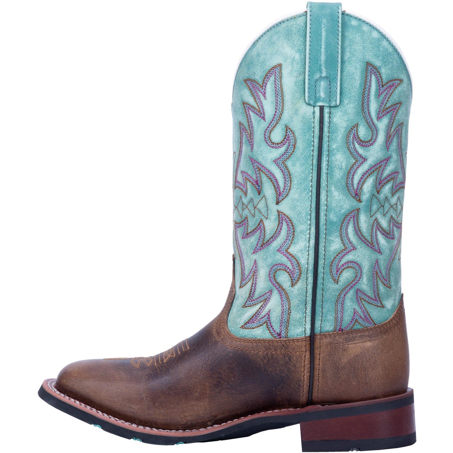 Laredo Women's Anita Brown/Turquoise Leather Cowgirl Boots 5607 - Image 5