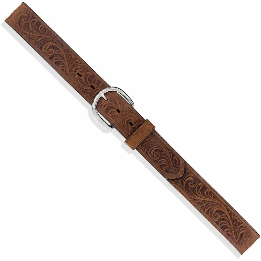 Justin Men's Brown Western Scroll Tooled Belt 53909 - Image 2