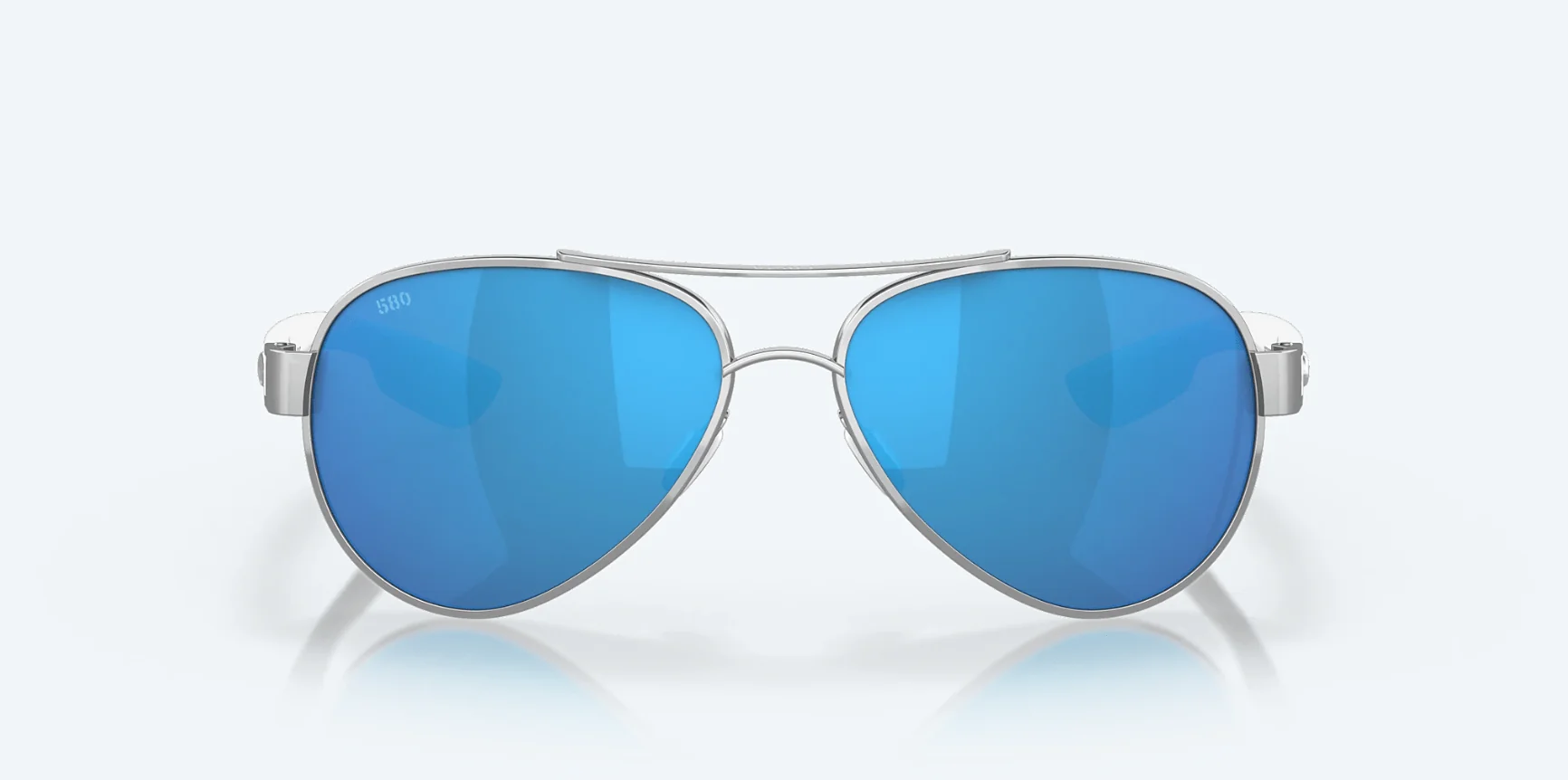 Costa Del Mar Loreto Palladium White Temples Frame/Blue Mirror Glass Lens Sunglasses - Image 4